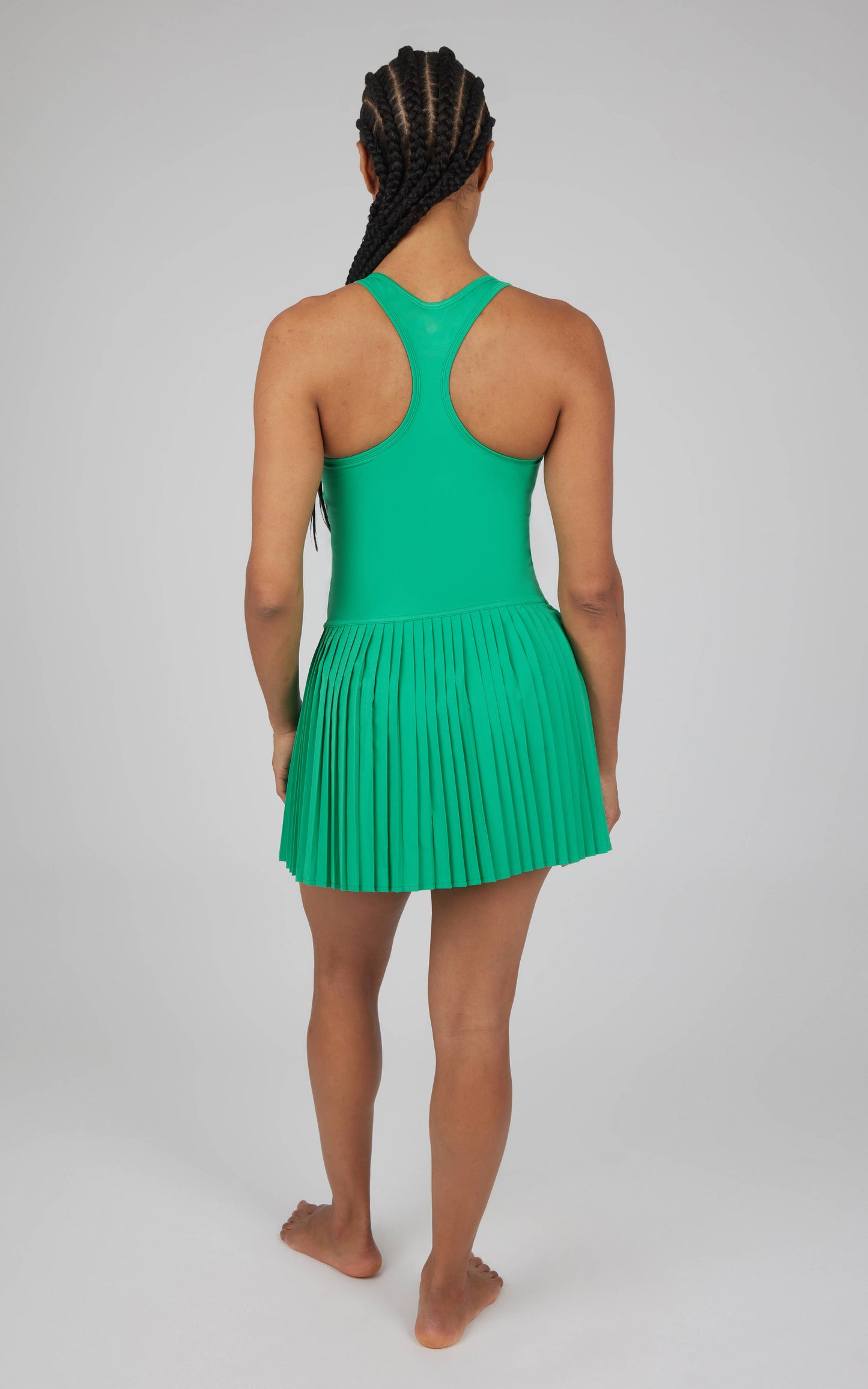 Women's Lux Racer Back Mini Pleated Tennis Dress Green